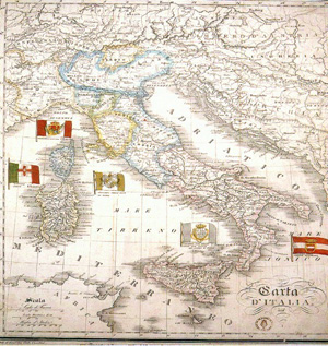 Map of Italy in 1848