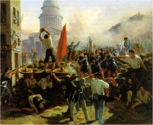 Barrikadenkämpfe in der Rue Soufflot Paris 25.6.1848
