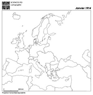 Les frontières intérieures de l'Europe 1914