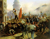 Horace Vernet, Painting of a barricade on Rue Soufflot