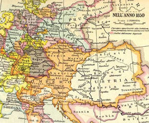 Austro-Hungarian Empire Boundary in 1850