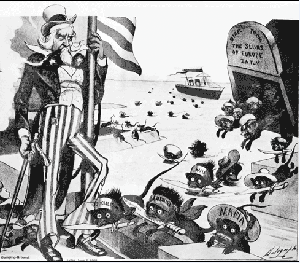 Particolare della vignetta apparsa su “ Judge” il 6 giugno 1903