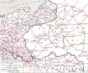 The railway network development in the Polish lands in the nineteenth century