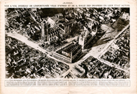 An aerial photograph of the town of Ypres (Belgium) after bombardments