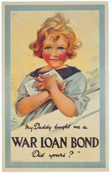 No había reparo en usar a los niños para promocionar los bonos de guerra.